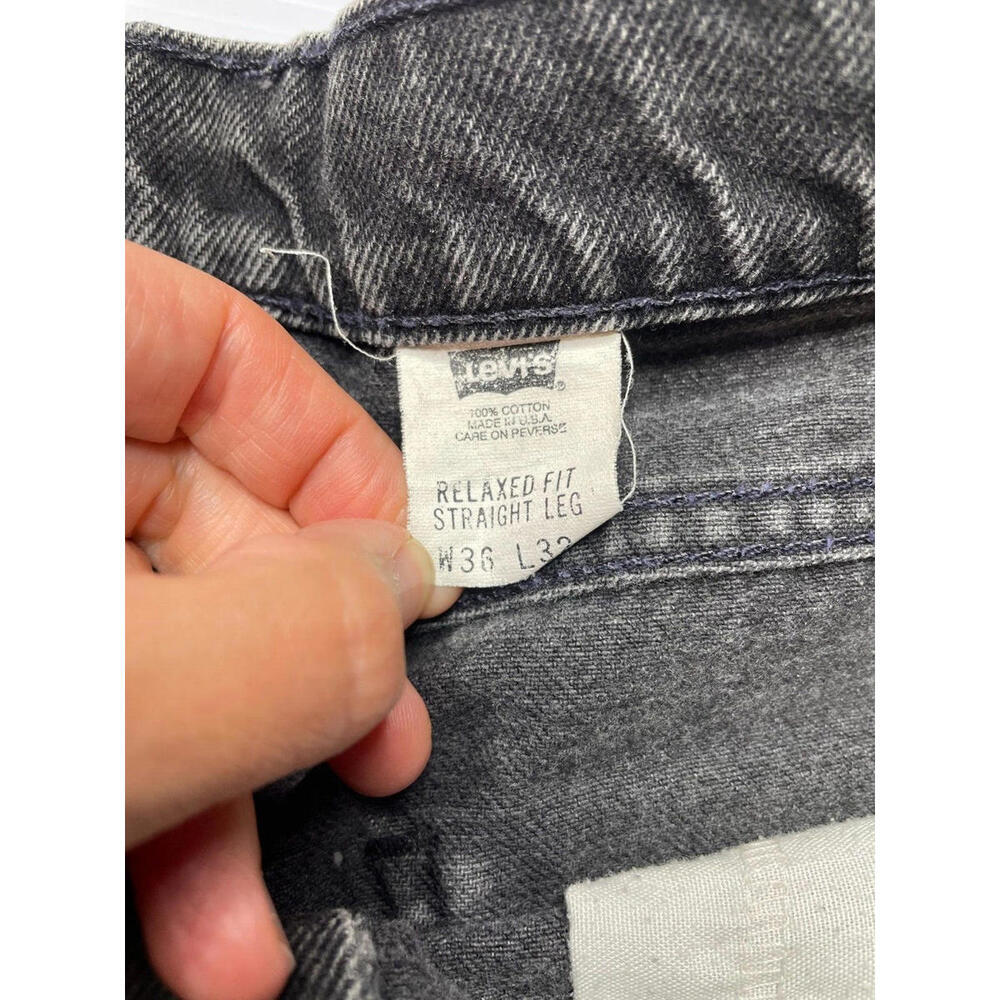Vintage Levi's Jeans Mens 36x32 Black Relaxed Fit Straight Leg Dark Wash 90's - Picture 6 of 7